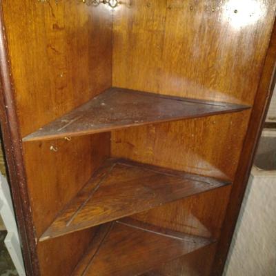 Vintage Wooden Corner Hutch