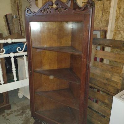 Vintage Wooden Corner Hutch