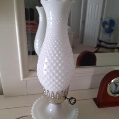 Milk Glass Hurricane Lamp