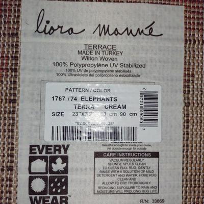 Pair of Liora Manne Polypropylene Rugs- Dragonflies and Elephants- Approx 23" x 35"