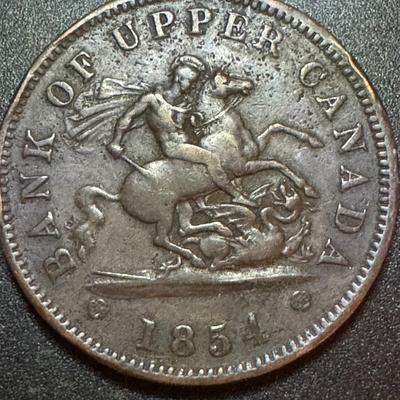 1854 Bank of Upper Canada - Bank Token - One Penny