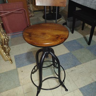 Metal and Wooden Stool