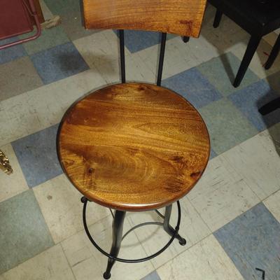 Metal and Wooden Stool