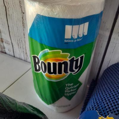 Cleaning items - Full Bleach - trash bags - magic eraser like sponges - microfiber cloths - and more