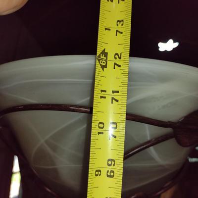 Floor Lamp with Metal Post and Glass Shade- Approx 72" Tall
