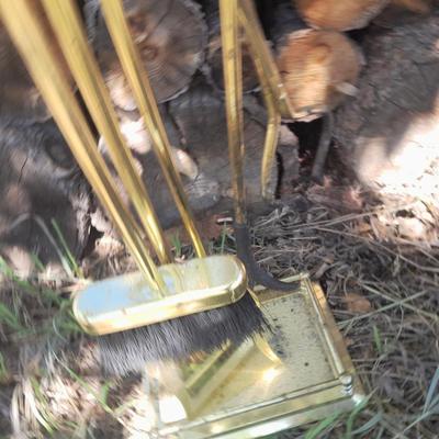 Lots of Firewood with a nice double-sided Axe to split it with and a fireplace tool set