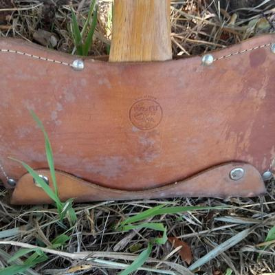 Lots of Firewood with a nice double-sided Axe to split it with and a fireplace tool set