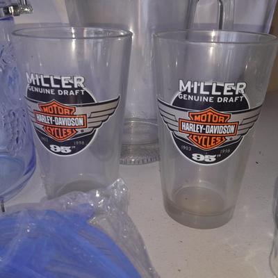 Kitchenware - Glass pitcher with Harley Glasses - Food storage bowl lids - Short glasses - and much more!