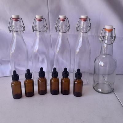 New glass bottles easy caps and new brown glass small dropper bottles