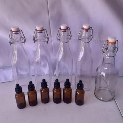 New glass bottles easy caps and new brown glass small dropper bottles