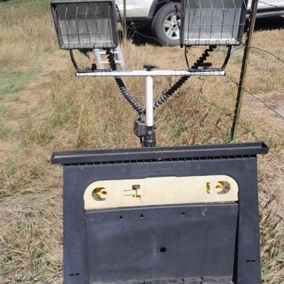 Double headed Tripod work light with storehorse folding sawhorse