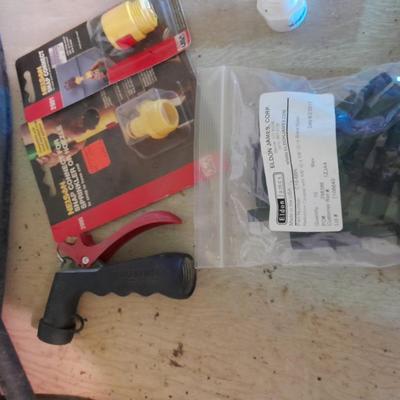 Garden hose - Spray nozzle - Sprinkler - and hose connectors