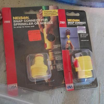 Garden hose - Spray nozzle - Sprinkler - and hose connectors