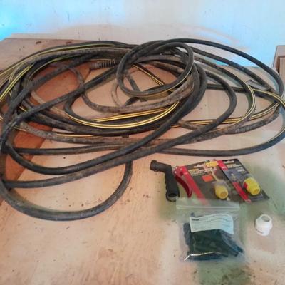 Garden hose - Spray nozzle - Sprinkler - and hose connectors