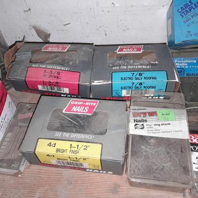 Household hardware new and lightly used - nails - Screws - bolts - organizing bins and more
