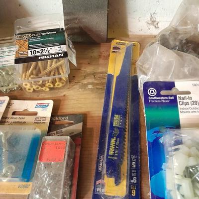 Household hardware new and lightly used - nails - Screws - bolts - organizing bins and more