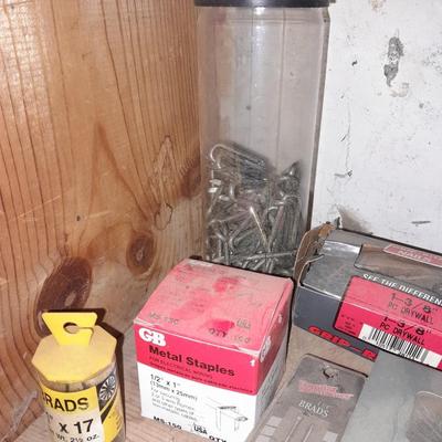Household hardware new and lightly used - nails - Screws - bolts - organizing bins and more