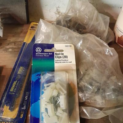 Household hardware new and lightly used - nails - Screws - bolts - organizing bins and more