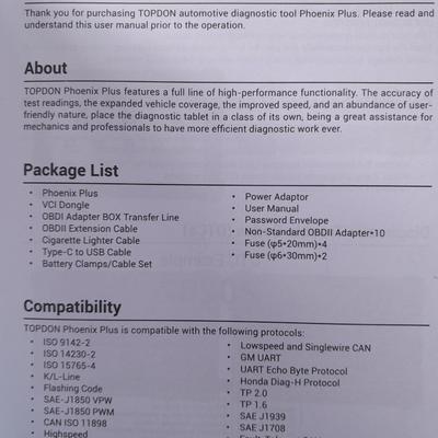 Brand new TOPDON Phoenix Plus Professional Diagnostic tool with molded case