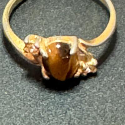 Womans ring with tiger eye stone