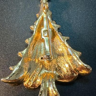 Signed Christmas Tree Brooch