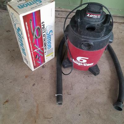 6 -Gallon Shop Vac with Simon vacuum attachments