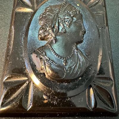 Black mourning brooch