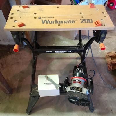 Workmate 200 work bench with Craftsman 1 1/4 horsepower Router
