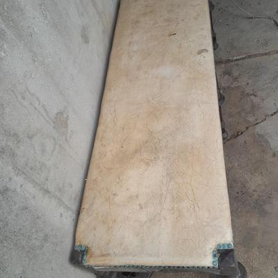 Antique wood framed bench =