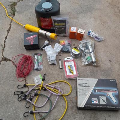Automotive necessities - Timing light - LED Headlights - Oil recycle bottle -lug nuts and much more