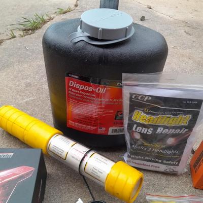 Automotive necessities - Timing light - LED Headlights - Oil recycle bottle -lug nuts and much more