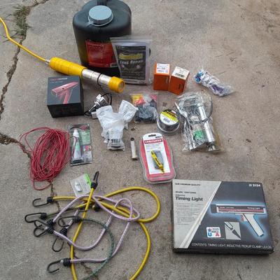 Automotive necessities - Timing light - LED Headlights - Oil recycle bottle -lug nuts and much more