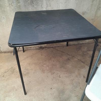 Card table and folding chair