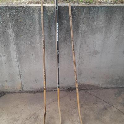 Three vintage wooden Hockey Sticks - Cooper Subline 100 = Mic Mac - Left 5