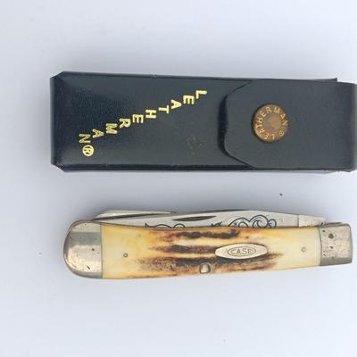 Case Pocket knife and Leatherman tool with sheath