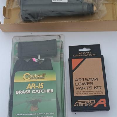 AR-15 Stock with AR 15/M4 Lower parts kit and an AR 15 Brass catcher - All appear new