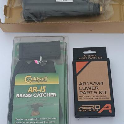 AR-15 Stock with AR 15/M4 Lower parts kit and an AR 15 Brass catcher - All appear new