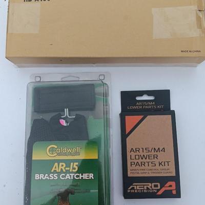 AR-15 Stock with AR 15/M4 Lower parts kit and an AR 15 Brass catcher - All appear new