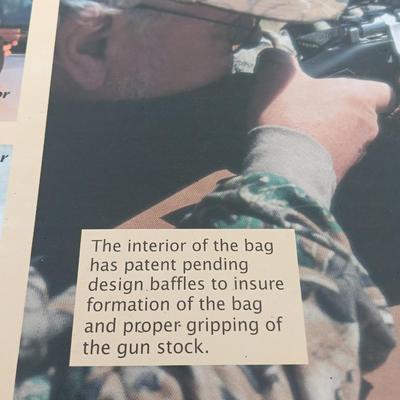 Old new stock Window mount gun rack and a Ballistic shooting bag with gun cleaning items