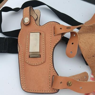 Leather holster - Gun auto loading items - stripper clips and more