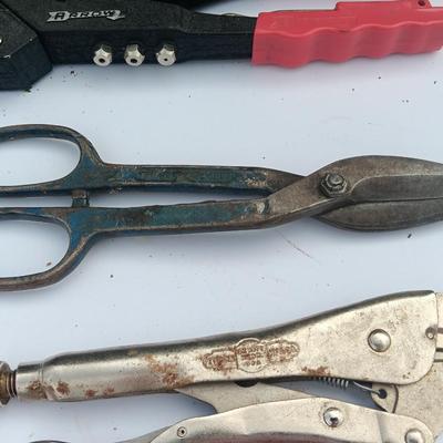 Assortment of specialty tools - zip tie - scissors - rivet pliers and more