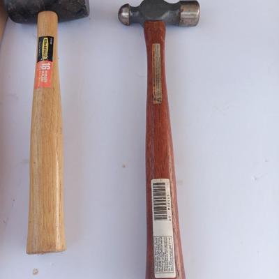 Two hammers - Ball ping & Rubber mallet and a metal bristle brush
