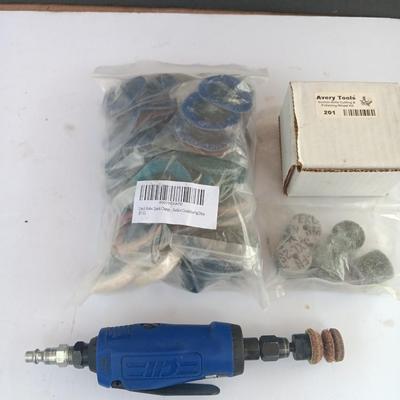 Pneumatic mini die grinder with grinding wheels and more