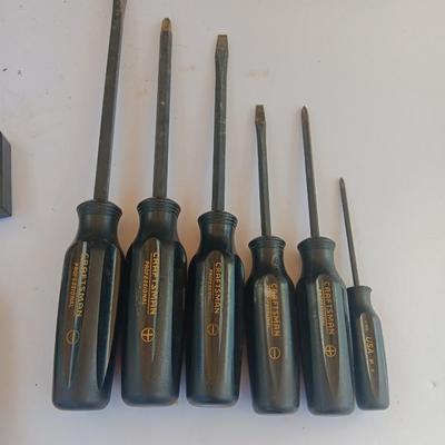 New Pitsburgh socket set with hex key set and Craftsman screwdrivers