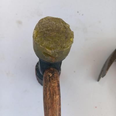 Three hammers and a pair of new safety glasses