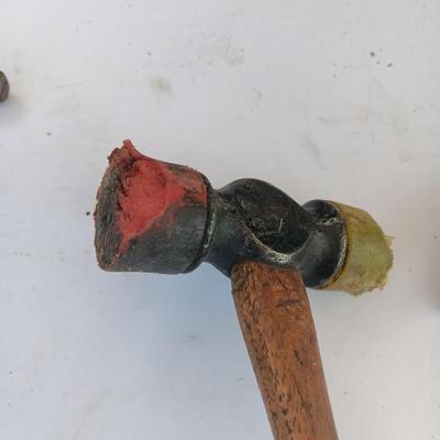 Three hammers and a pair of new safety glasses