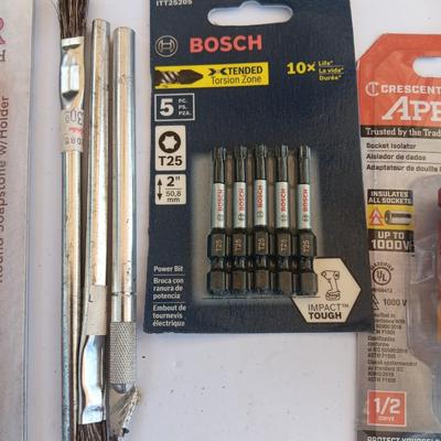 Variety of new in the package tools and accessories