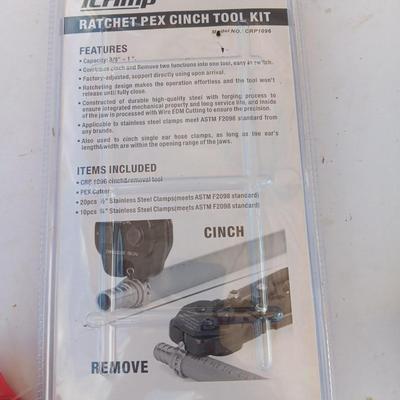 Brand new iCrimp PEX pipe Cinch & Removal Toolset with sharkbite fitting