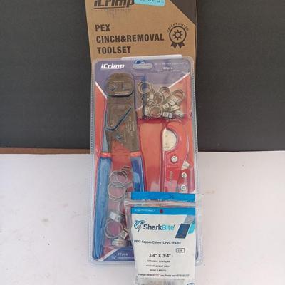 Brand new iCrimp PEX pipe Cinch & Removal Toolset with sharkbite fitting