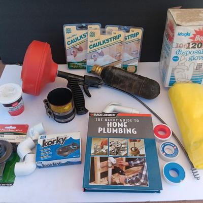 Home plumbing repair - new caulk stripping - Drain snake - How to book and other plumbing supplies